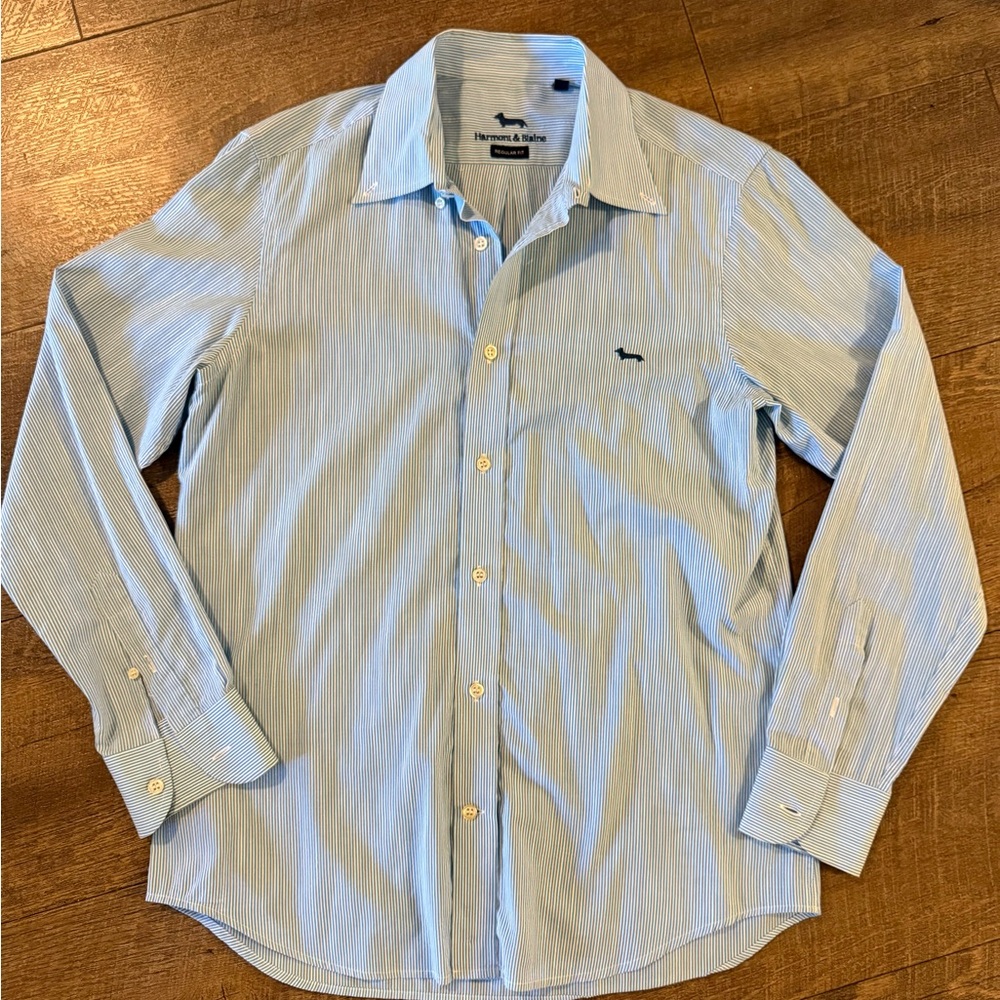 Harmont & Blaine Light Blue Striped Men's Shirt